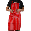 Kitchen Accessories Cooking Plaid Stripe Half Polyester 1 Pockets Apron(C)