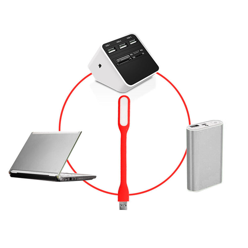LED USB Lamp Mini Portable Laptop Book Reading Desk Night Lighting (Red) Newly