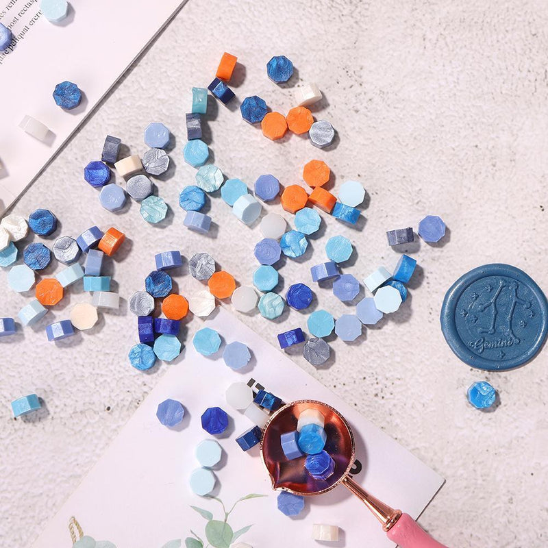 100pcs Octagon Sealing Wax Beads Envelope Seal Stamp Wax Tablet Pill (6pcs)