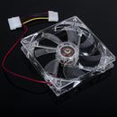LED Light CPU Cooling Fan Computer PC Clear Case Quad 12CM Heatsink Red Newly