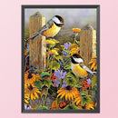3 Strands DIY Full Embroidery Birds Flowers Stamped Cross Stitch Home Wall Decor