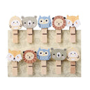 Cute Cartoon 10 Pcs/Set With Hemp Rope Craft Decoration Photo Clip Wooden Clip