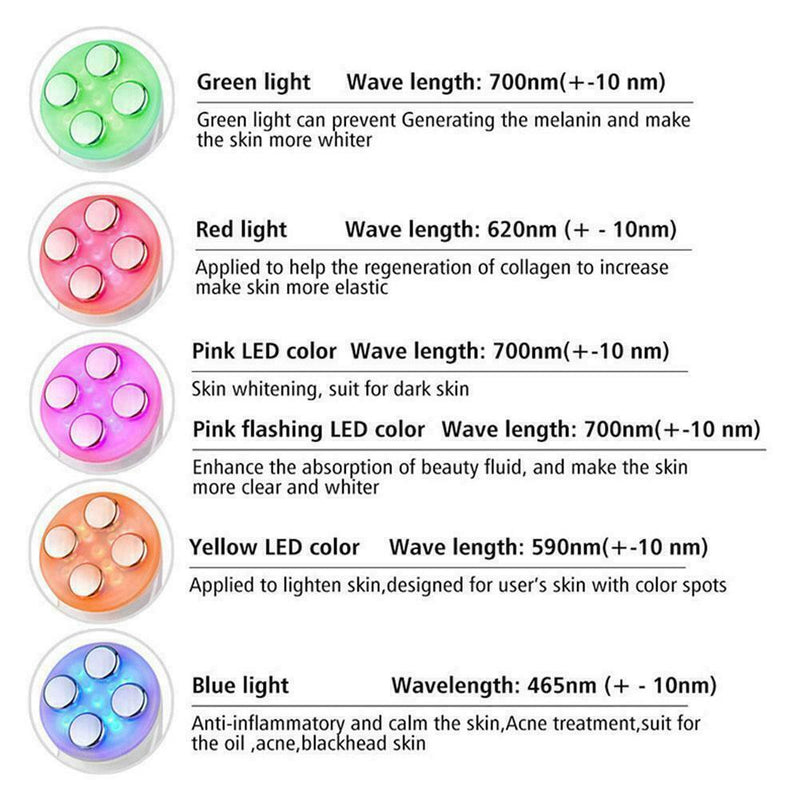 5 in 1 RF Radio Frequency LED Photon Face Light Therapy Machine P4M8