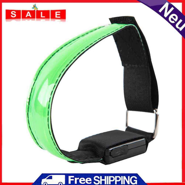 LED Luminous Bracelet Cycling Reflective Warning Wristbands (Green)