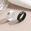 Romantic Simple Rings Combination Lover Gifts Couple Rings Black White Love