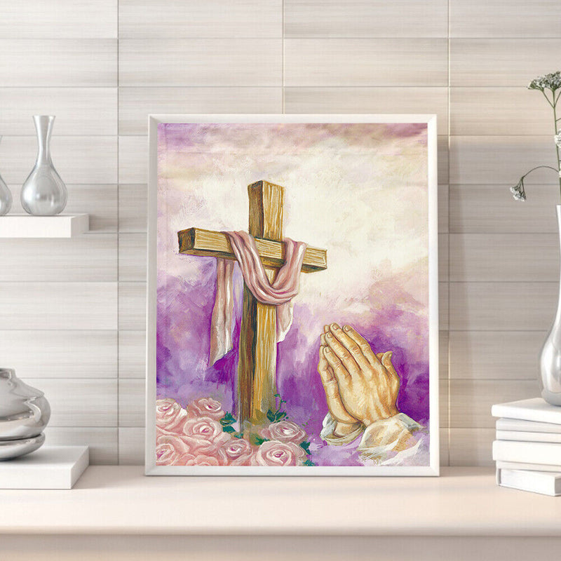 Abstract Cross Oil Paint By Numbers DIY Handpainted on Canvas Wall Art Pict