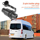 3 Pin 12V EU Waterproof Cable Connector Socket Plug for Trailer Caravan Tru