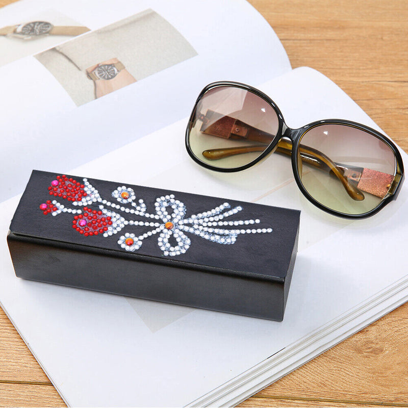 DIY Diamond Painting Leather Sunglasses Storage Box Eyeglasses Holder Organizer