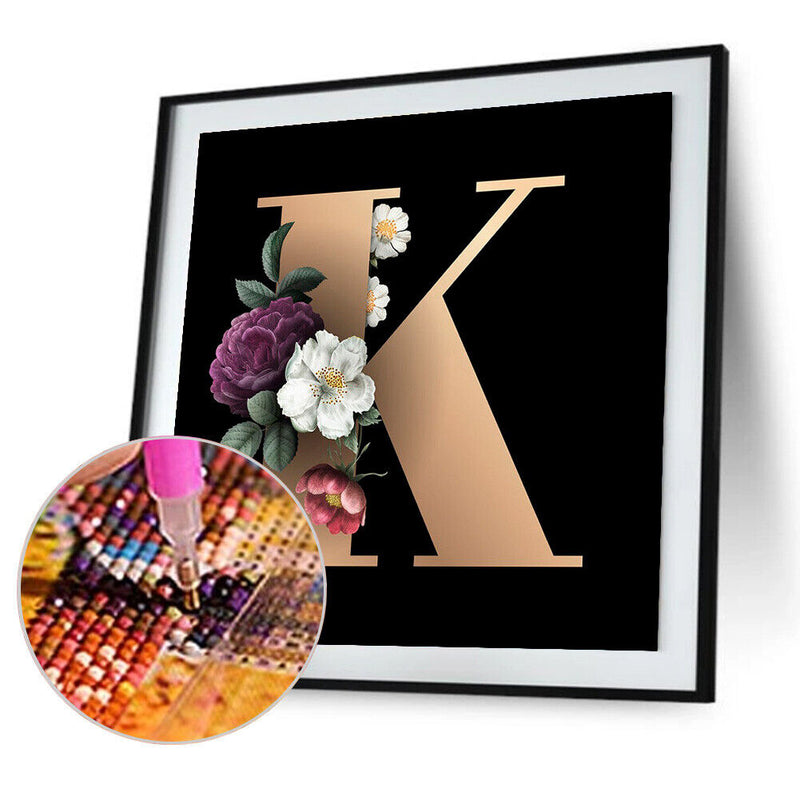 5D DIY Diamond Painting Letter K Full Round Drill Mosaic Picture (B2879) Newly