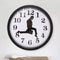 Silent Glass Round Wall Clock - Modern No-Ticking Easy to Read (Black)