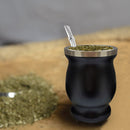 Double Wall Gourd Tea Cup 8oz Stainless Steel Yerba Mate Tea Cup (Black) Newly