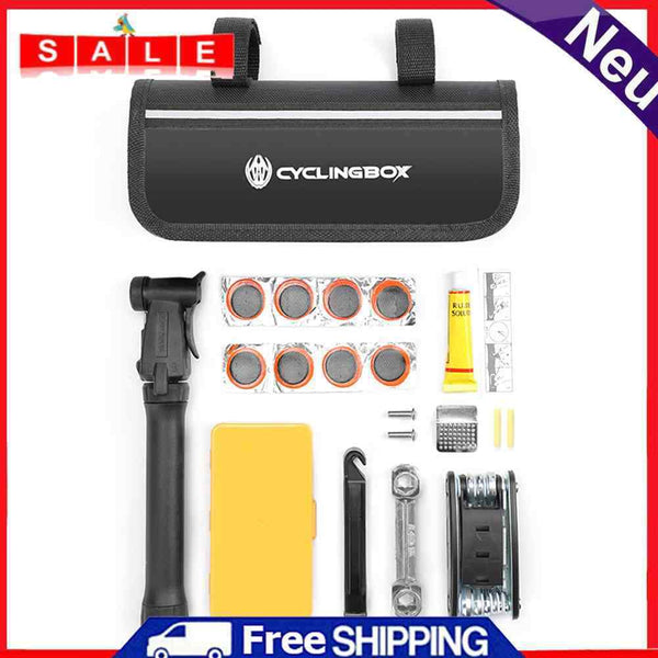 CYCLINGBOX Bicycle Air Pump MTB Bike Cycling Tire Patch Puncture Repair Tool Kit