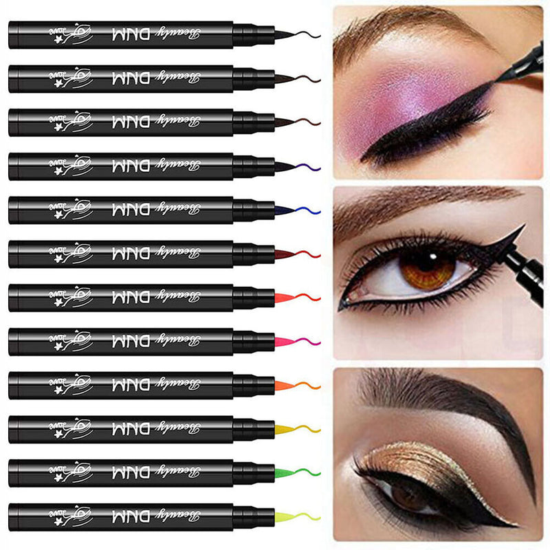 Fast Dry Liquid Eyeliner Pencils Colorful Long Lasting Thin Head Eye Liner Pen