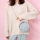 Women Chain Crossbody Bags Plush Fashion Small Round Shoulder Messenger Handbag