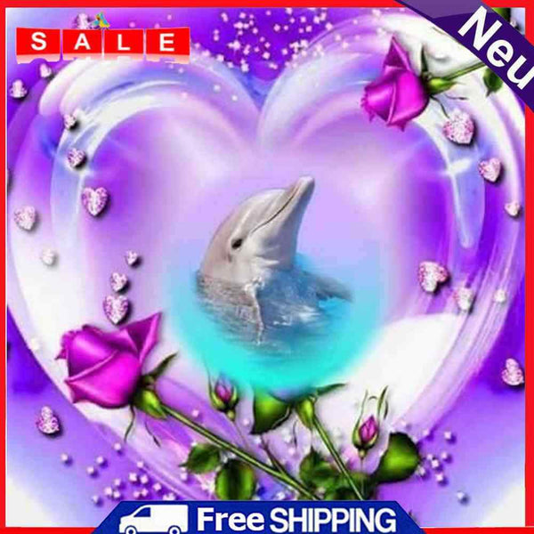 Love Dolphin 5D DIY Full Round Drill Diamond Painting Hanging Mosaic Crafts