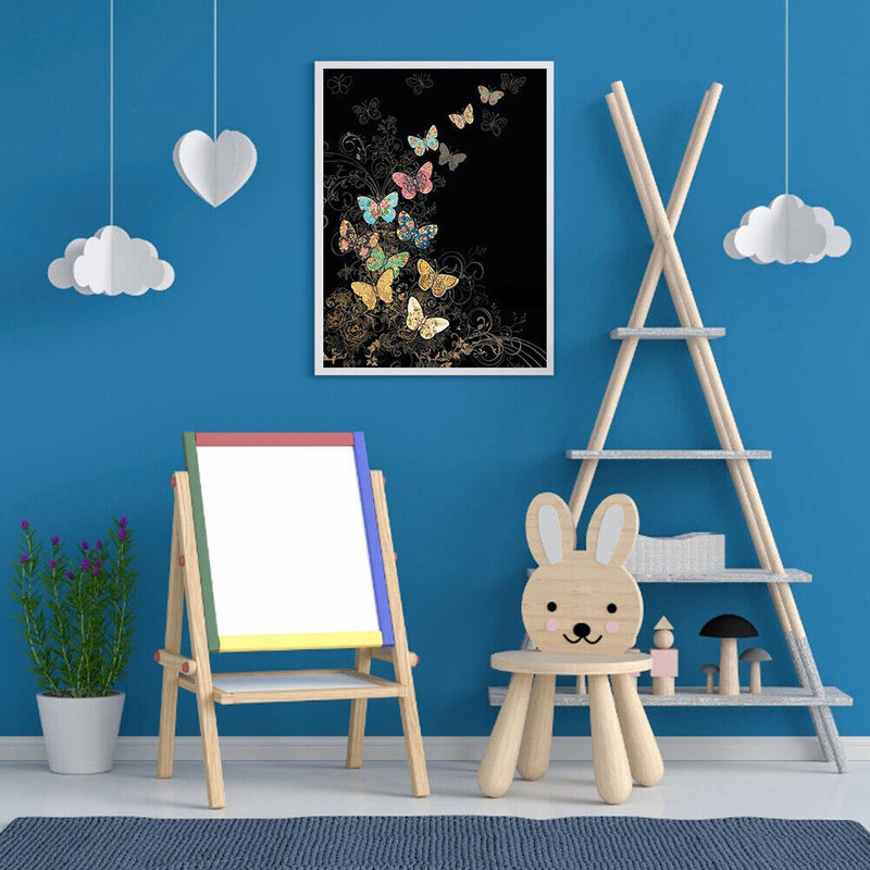 5D DIY Butterfly Full Round Diamond Painting Mosaic Rhinestone Picture