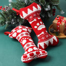 Party Decoration Pet Dog Christmas Stockings Knit Hanging Bone Shape Stockings