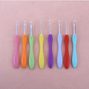Soft Handle 8pcs Colorful Aluminium Crochet Hooks Knitting Needls Set Newly