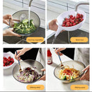 Multifunctional Fruit Vegetable Colander Sink Strainer Drain Basket (Grey) Newly