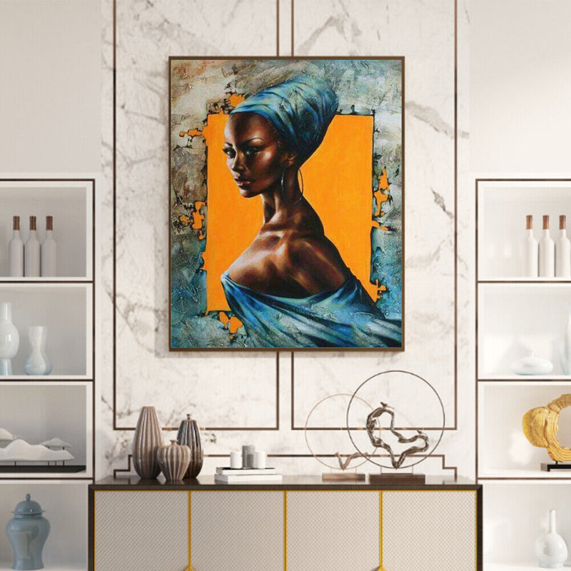 African Girl Oil Paint By Numbers Kit DIY Acrylic Painting on Canvas Crafts