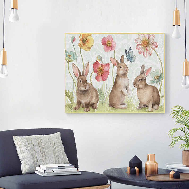 Paint By Numbers for Beginner Rabbit and Flower DIY Acrylic Painting Kit Newly