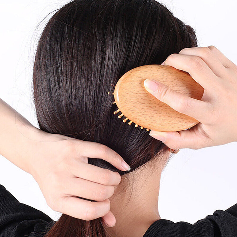 Wooden Scalp Massage Hair Comb Air Cushion Body Soothing Essential Oil Spa