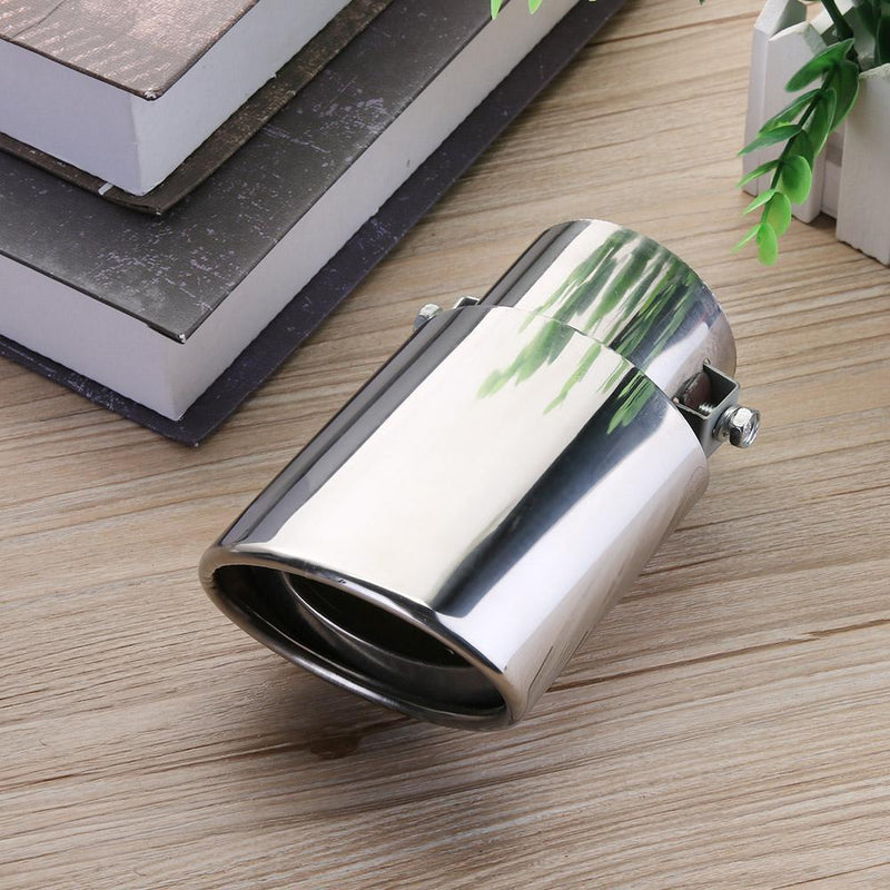 1PCS Stainless Steel Car Rear Chrome Round Exhaust Tube Tail Muffler Tip A