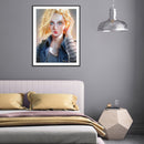 5D DIY Full Round Drill Diamond Painting Blond Girl Home Art Crafts Mosaic