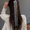 Shine Full Rhinestone Hairpins Long Tassel Crystal Wedding Bling Hair Clips
