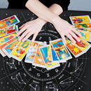 Tarot Card Tablecloth Zodiac-pattern Flannel Tarots Cloth 49x49cm (Black)