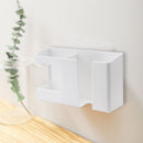 Phone Charge Organizer Wall Mounted Punch Free Remote Control Rack (White)