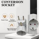 EU/DE Plug Triple Plug Protective Contact Multiple Plug Power Adapter~