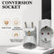 EU/DE Plug Triple Plug Protective Contact Multiple Plug Power Adapter~