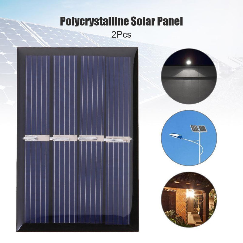 2V 140mA 0.28W Solar Cell Module Polycrystalline Solar Panel Charger (2pcs)