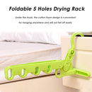 Multifunctional Foldable 5 Holes Drying Rack Clothes Hanger Hook (Green)