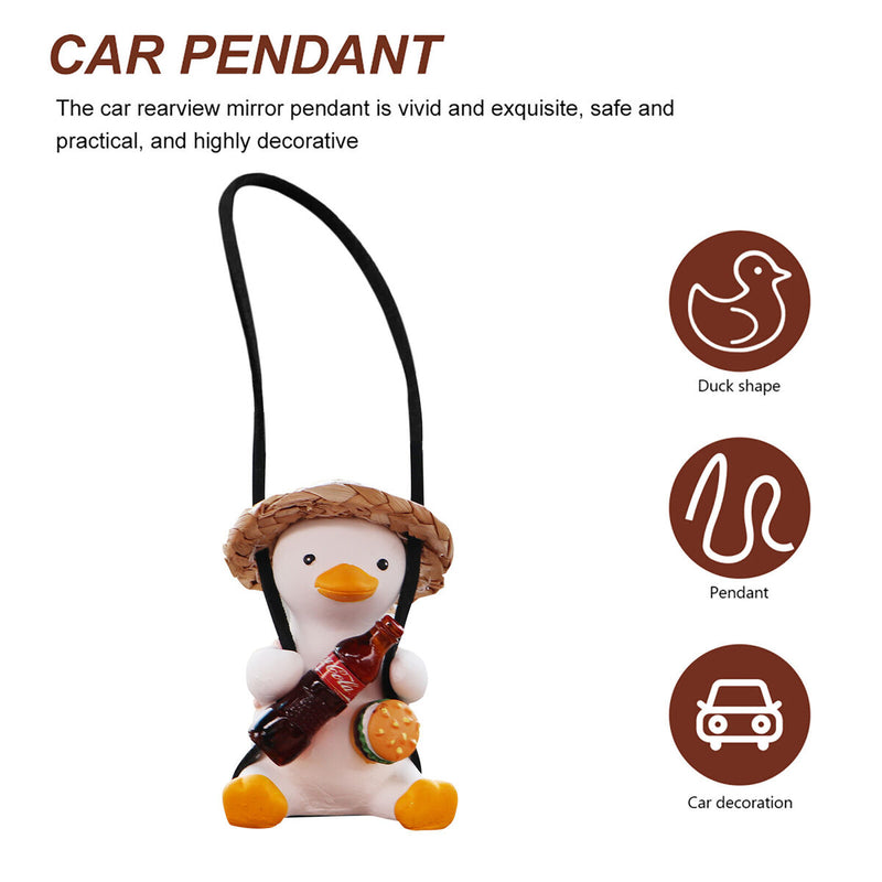 Swinging Duck Car Rearview Decor Car Mirror Cartoon Pendant (Cola) Newly