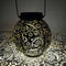 LED Solar Lantern Light Hollow Floral Projection Hanging Lamp Decor (Brown)