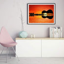 Canvas Painted Oil Paint By Numbers Guitar Scenery DIY Home Wall Art Decor