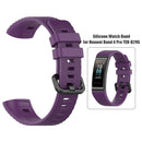 Silicone Watchband w/Buckle for Huawei Band 4 Pro TER-B29S (Dark Purple) Newly