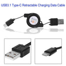 JUNERAIN USB-C-USB3.1 Retractable Cable for Data Sync, Charging Cable, 5