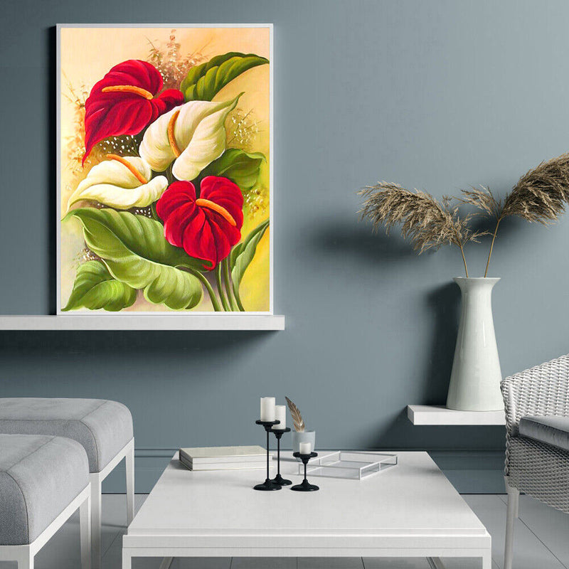 Full Square Drill Drawing Kit Picture DIY Showy Flower 5D Diamond Painting Cr
