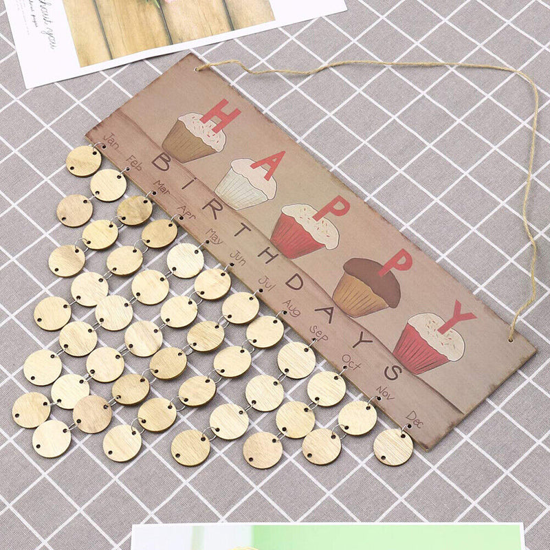 Birthday Special Days Reminder Wooden Calendar Board Home Hanging Decoration