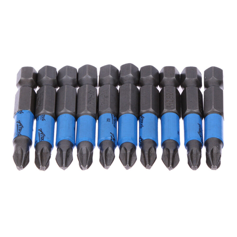 10 PC 1/4" Hex Magnetic Non Anti Slip Long Reach Electric Screwdriver PH2