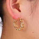 Party Jewelry Wedding Geometric Round Earrings Hoop Earrings Hollow Chain