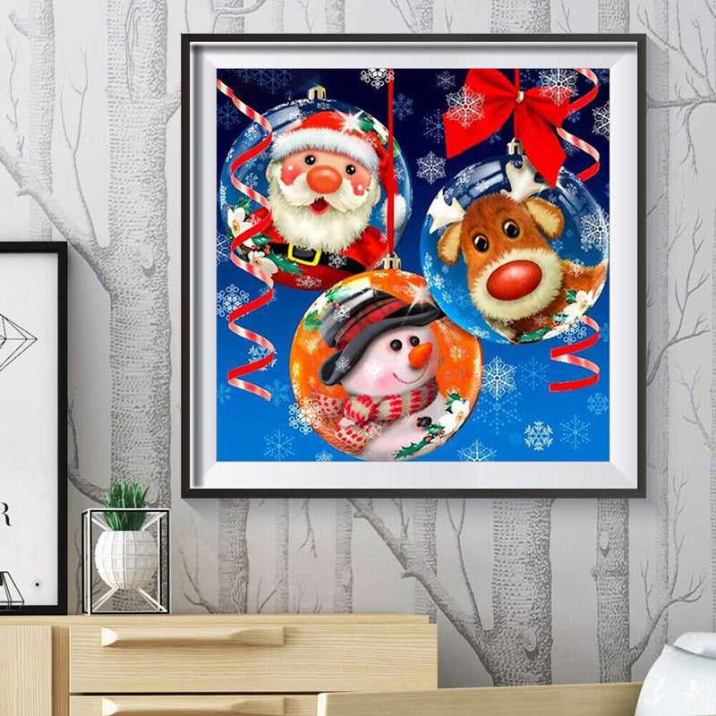 Full Drill Round Diamond Painting 5D DIY Snowman Elk Cross Stitch Embroidery Kit