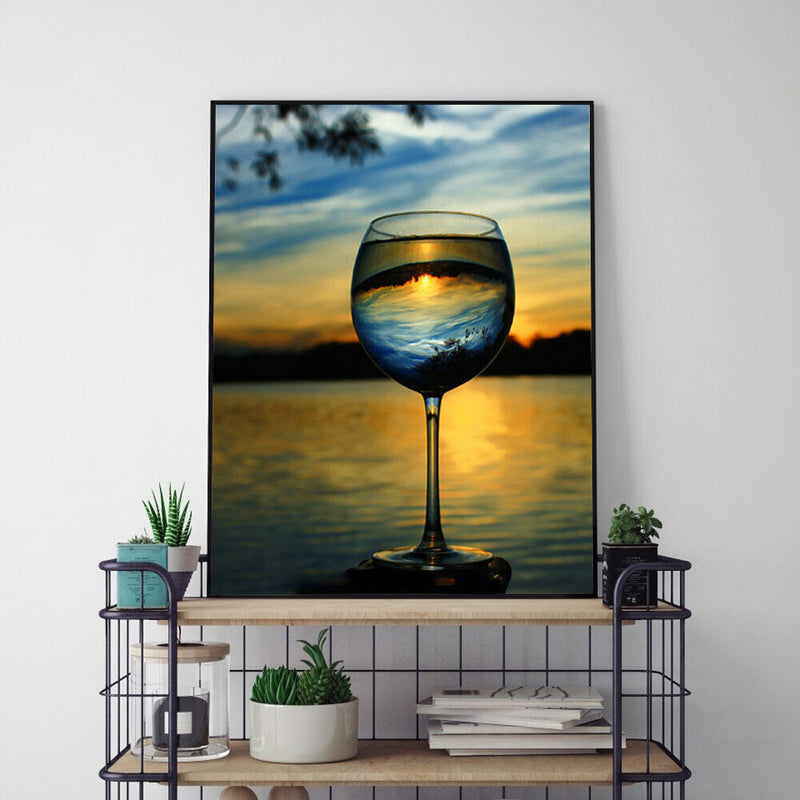 Painting By Numbers Kit DIY Glass Scenery Hand Painted Canvas Oil Art Picture