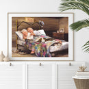 5D DIY Diamond Drawing Elderly Couple Resting Kits Full Square Drill Wall Decor
