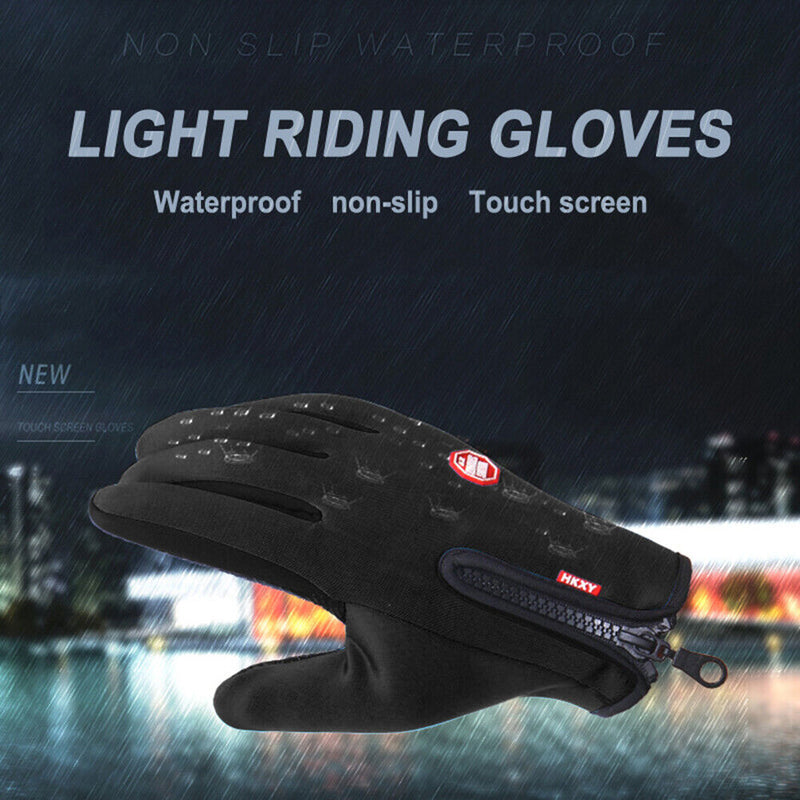 1 Pair Men Women Outdoor Anti-Brief Full Finger Zipper Gloves Windproof Gloves