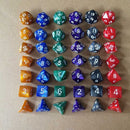 7pcs/Set Multi-sided Dices Digital Polyhedron Acrylic Board Game (Purple)