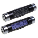 2 in 1 Blue Backlight Digital LCD Car Air Outlet Clip-on Clock Thermometer